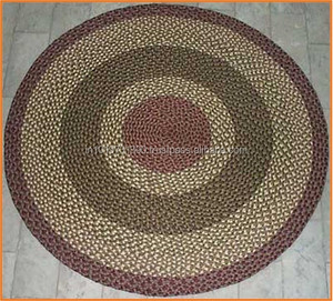 Hand Made Round Flat Reversible 100% Cotton Braided Living Room Rug-All-Season Use - Product Image 2