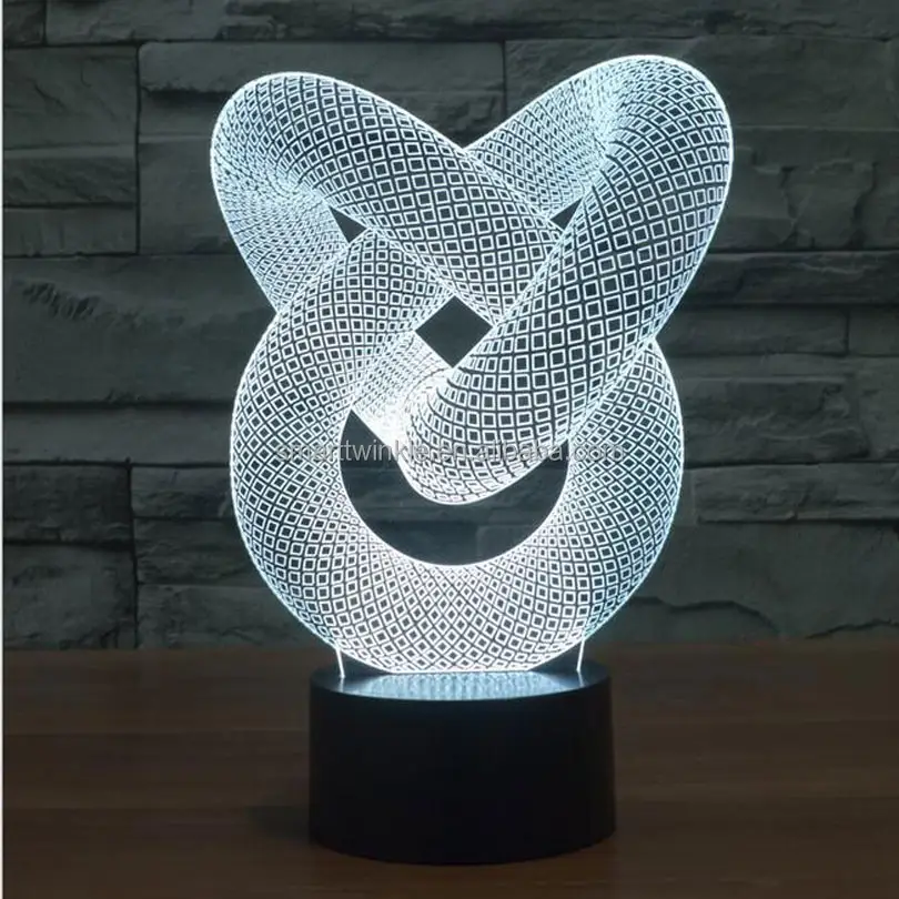 Lampe de Table LED illusion 3D, haute qualité, USB connecté, veilleuse, prix d'usine, nouveau modèle 2019