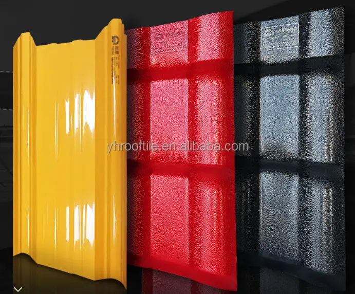 ASA 합성 수지 PVC 플라스틱 스페인어 지붕 타일 좋은 가격 루핑 시트 불산 yuehao 최고 제조