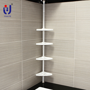 4 Tier <strong>White</strong> Plastic Floating Bathroom <strong>Corner</strong> Storage <strong>Shelves</strong> - Product Image 2