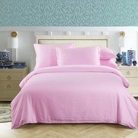 Parure de lit en satin 50% polyester 50% coton, ensemble de literie avec rayures, style hôtel, housse de couette, 40x40s 110x90