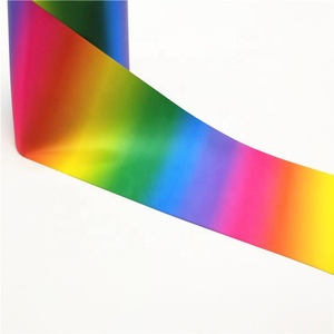 100Mm <span class=keywords><strong>4</strong></span> Inch Đầy Màu Sắc Cầu Vồng Truyền Nhiệt In <span class=keywords><strong>Polyester</strong></span> Satin <span class=keywords><strong>Ribbon</strong></span> Cho Cung Tóc - Product Image 3