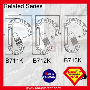 HMS Shape Taiwan Twist Lock Rock Climbing Carabiner Made Of Aluminum - Product Image 6