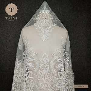Bộ Sưu Tập Vải Ren Lưới Thêu Hình Lá Sequin Cao Cấp Dành Cho Váy Vải - Product Image 1