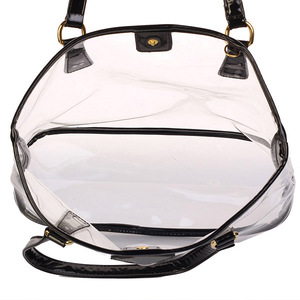 Borsa Tote in PVC Trasparente all'Ingrosso, Borsa a Mano in PVC Trasparente con <span class=keywords><strong>Piccola</strong></span> Borsa Interna <span class=keywords><strong>Nera</strong></span> - Product Image 3