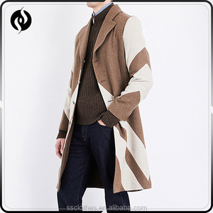 Popular al por mayor de ropa casual bicolor de manga larga slim fit <span class=keywords><strong>abrigos</strong></span> de los hombres - Product Image 2