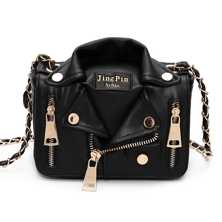 Fashion Ins Jacket Shape Crossbody Messenger Bag Chain Strap PU Leather Handbags