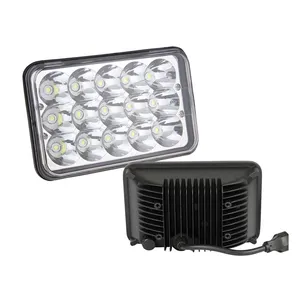 45W Led Sealed Beam 12 V 24Volt LED Headlamp H4 Plug For Truck Front 6x4" 4x6 Inch Square Led Headlight