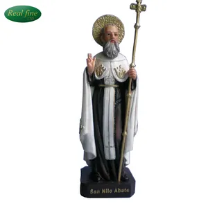 home decoration one piece San Nilo Abate polyresin religious statue moulds