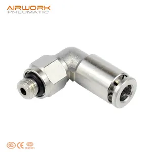 PL m5 90 degree connector mini elbow pneumatic brass joint air hose one-touch swivel fittings with male thread