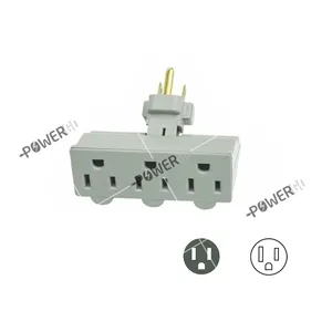 3 ก่อตั้งขึ้น Outlet หมุนผนังอะแดปเตอร์ 3 Prong Surge Protector