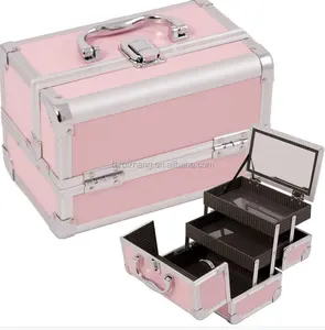 Multifunctional travel personal organizer makeup brush vanity case