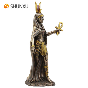 Estatua Artesanal de la Diosa Egipcia Hathor con Ankh, Patrona de la Maternidad, la Alegría, el Amor <span class=keywords><strong>y</strong></span> el Feminismo, Escultura Coleccionable - Product Image 2