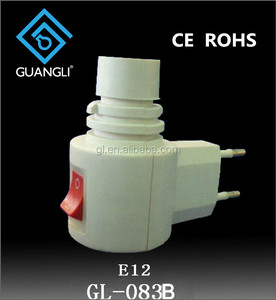 083B CE Approved Switch Night <strong>Light</strong> E12 Vertical <strong>Socket</strong> Electrical Plug Lamp Holder European 7W or 15W 220V 240V - Product Image 2