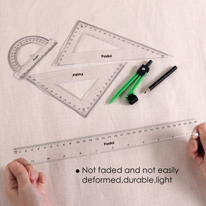 Juego <span class=keywords><strong>de</strong></span> Reglas Geométricas <span class=keywords><strong>de</strong></span> Plástico Transparente para Niños, 5 Piezas, en Blister, para Material Escolar - Product Image 3