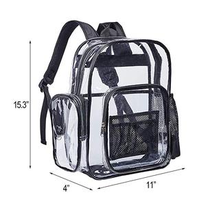 <strong>Clear</strong> <strong>Backpacks</strong> Heavy Duty Transparent PVC <strong>Backpack</strong> Freeze-Proof See Through Bookbag with Adjustable Straps for Work - Product Image 2