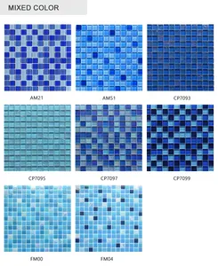 Стеклянная плитка для бассейна, оптовая продажа, Смешанная стеклянная мозаичная плитка для бассейна, заводская цена