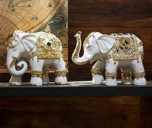 Estatua de elefante de Tailandia, regalo artesanal, estatua de animal de resina, proveedor Chino, decoración de mesa, centros de mesa