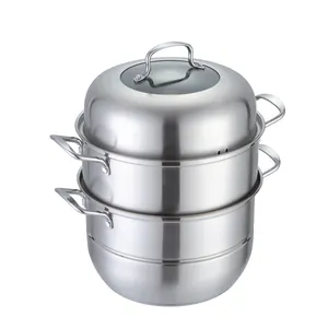 S/S304 Uap Pot Stainless Steel Steamer 2 3 Lapisan Makanan Steamer Pot