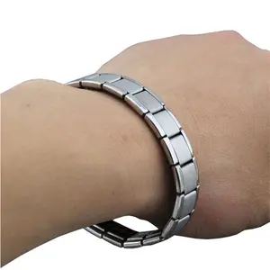 Chinese manufacturer silver 80 germanium health stainless steel magnetic bracelet
