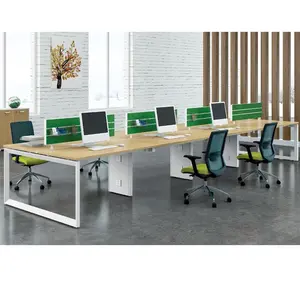 Modern steel tube table legs of computer back to back office workstation smart desk