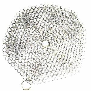 Limpiador de sartenes de hierro fundido de 7 ''* 7'', depurador de malla de alambre de acero inoxidable, técnica tejida, servicios de doblado de corte incluidos SS - Product Image 1