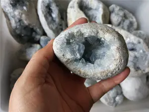 Harga Murah Geode Celesite Biru Alami, Bola Geode Celesite Biru Ukuran Kecil