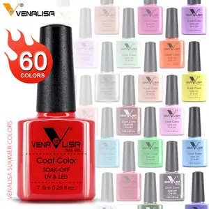 Uñas de gel uv polaco venalisa remojo uñas arte de la fábrica 7,5 ml al por mayor 60 colores led uv gel Etiqueta Privada barniz esmalte de uñas de gel