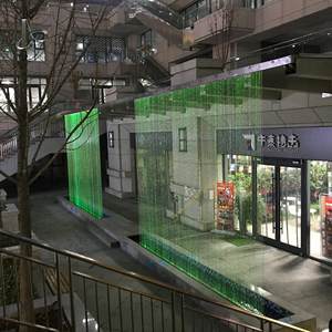 Decoración de Plaza al aire libre, cortina de cascada de fibra óptica brillante con agua corriente - Product Image 4