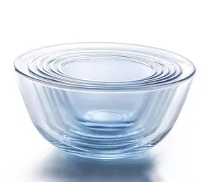Rundes großes durchsichtiges hoch-borosilikat-glas transparente Salatschüssel Mikrowellen-Verwendung Küche