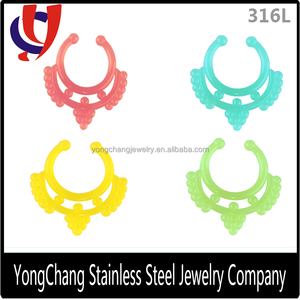 Hermoso y encantador color acrílico <span class=keywords><strong>nariz</strong></span> anillos para descuento - Product Image 2