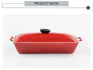Padella per pane francese con coperchio in ceramica su misura per panettiere francese in gres a forma <span class=keywords><strong>di</strong></span> rettangolo - Product Image 2