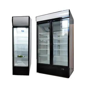 Commercial Upright Beverage Cooler 2 Glass Doors Display Refrigerator