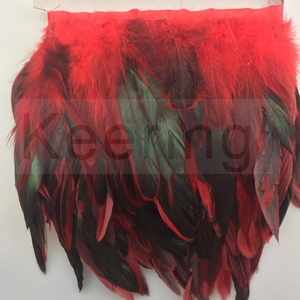 Small Order High Quality Double Color Rooster Fabric Trimming of Chicken <strong>Feather</strong> - Product Image 2