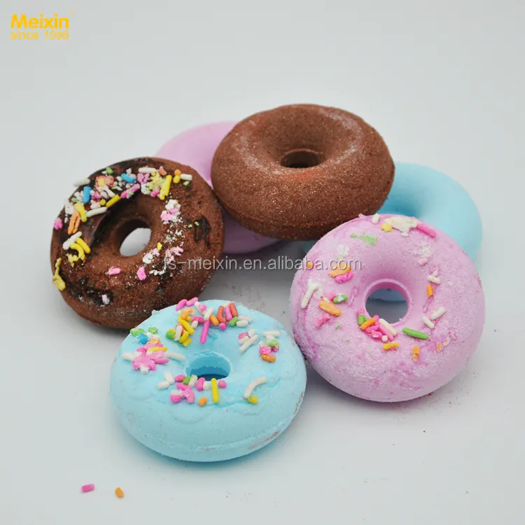 Meixin custom logo donut voedsel bad bom, 100% natuur bad bom gift