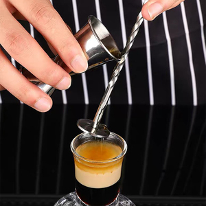 Cuillère à cocktail jetable en acier inoxydable argenté, écologique, avec long manche et motif en spirale, cuillère de <span class=keywords><strong>bar</strong></span> - Product Image 4
