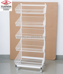 Tầng Thường Vụ Sản Phẩm Kim Loại Hiển Thị Rack/Trang Trí Nội Thất Hiển Thị Với Bánh Xe - Product Image 1
