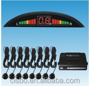 Flush Mount Sensor de aparcamiento con pequeña media luna LED pantalla y 8 sensores