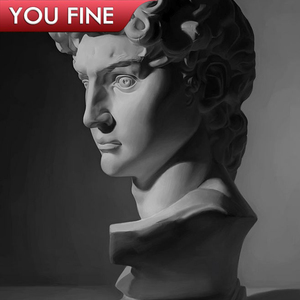 <span class=keywords><strong>Statua</strong></span> Decorativa in Marmo Bianco della Testa <span class=keywords><strong>di</strong></span> David, Opera d'Arte Famosa in Vendita - Product Image 4