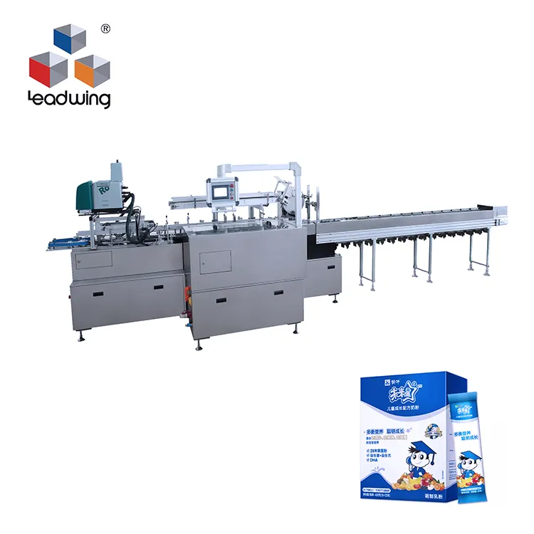 Automatische melk pouch continue cartoning machine doos verpakkingsmachine