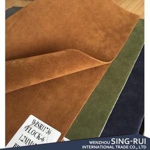 1,2mm flocado zapatos de gamuza de cuero de uso de cuero de la Pu para zapatos botas - Product Image 3