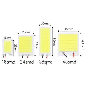 Lumières de voitures led blanches, COB 48smd, adaptateur de dôme, lumière de voiture T10, guirlande BA9S, DC12V, panneau LED