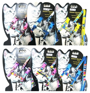 Grosir cukup aman pelepas cepat tali kucing Breakaway dengan Harness disesuaikan tali kerah kucing anjing poliester pola bunga - Product Image 5