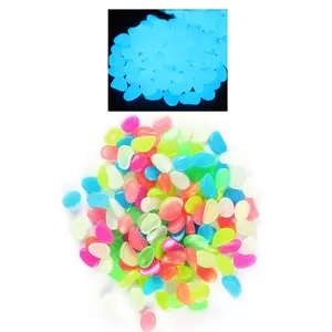 long glowing hour mix color glow in the dark luminous plastic pebbles artificial resins stone for fish tank aquarium decoration