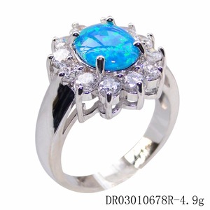 Модное мексиканское кольцо из серебра 925 пробы с огненным опалом - Product Image 2