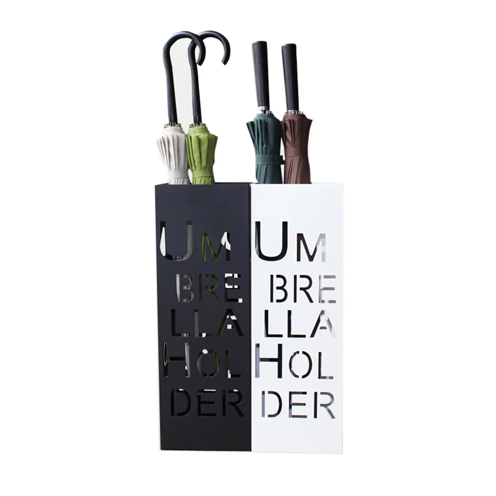 Yüksek Kaliteli özel renk sahipleri metal şemsiye standları tutucu, metal demir kare şemsiye sepeti