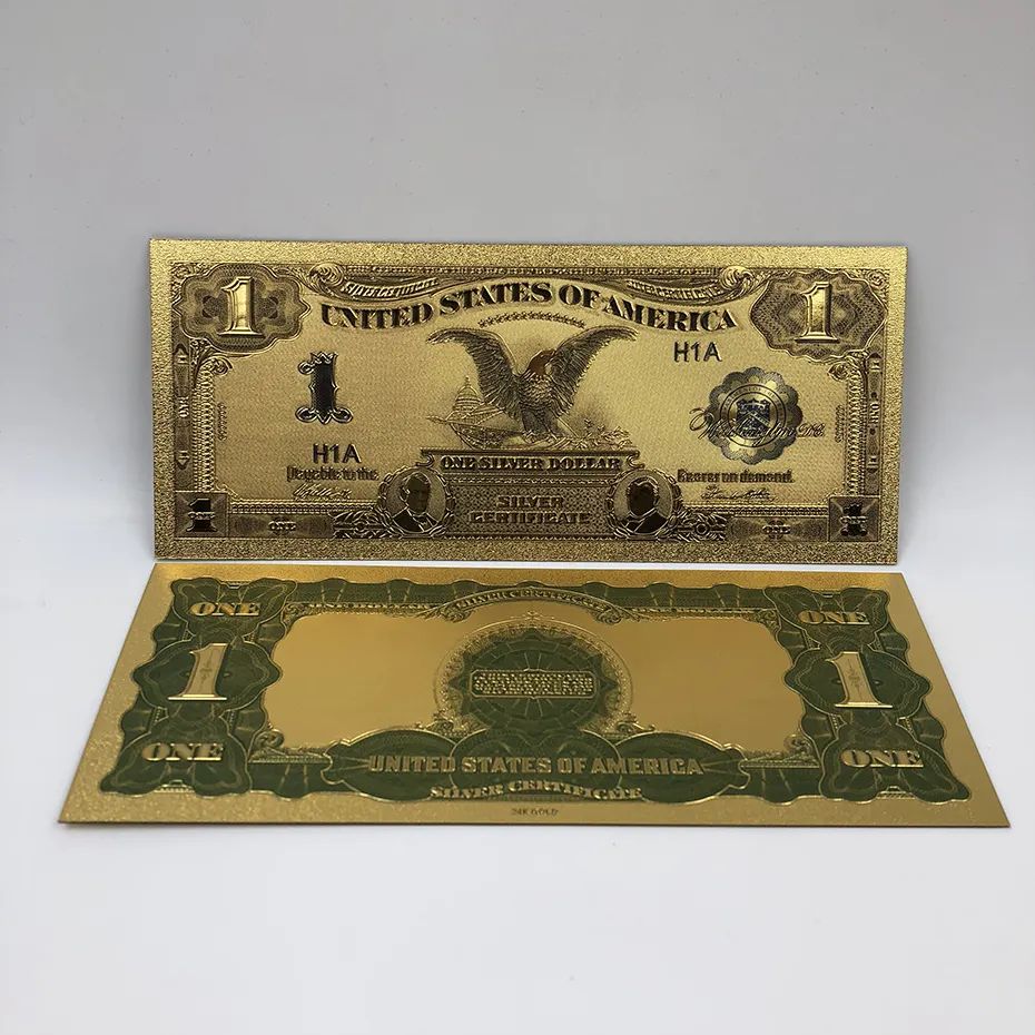 1899 Year Black Eagle 1 US Dollar Bill Colored 24k Gold Banknote for patriotism souvenir collection