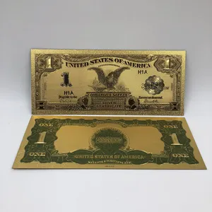 थोक 100k पैसे-1899 वर्ष ब्लैक ईगल 1 देशभक्ति के लिए अमेरिकी डॉलर बिल रंगीन 24k गोल्ड नोट स्मारिका संग्रह