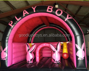 Juegos gonfia EN14960 solo adulti castello di salto commerciale/ponticelli gonfiabili della casa di rimbalzo/buttafuori gonfiabili di colore rosa - Product Image 2