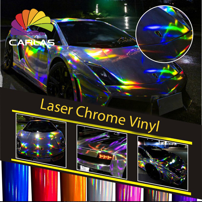 Autocollants arc-en-ciel pour moto, en vinyle holographique, Laser, pour envelopper tout le corps, article d'occasion,